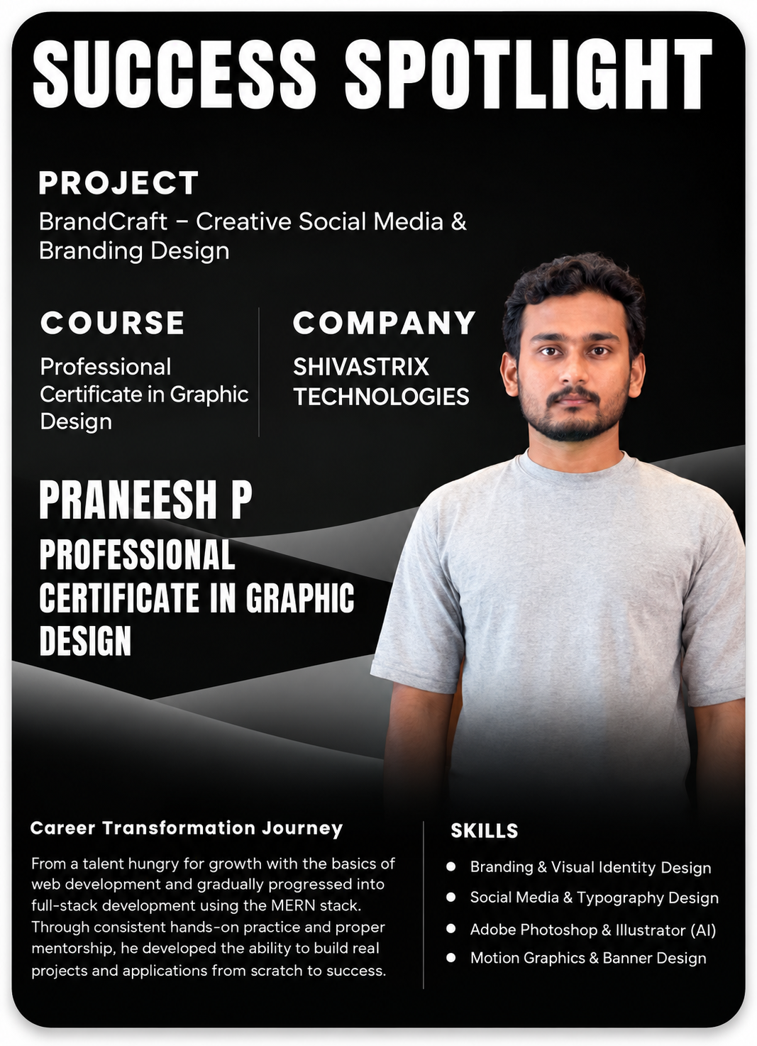 Success spotlight: professional graphic design certificate