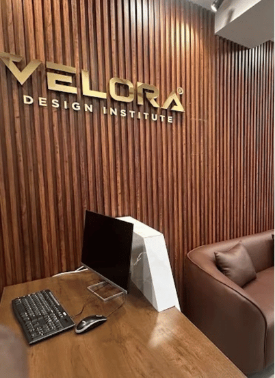 Velora Design Institute signage